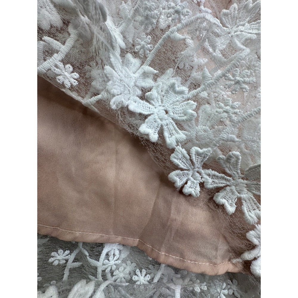 Endless Rose Floral Lace Tier Dress Blush Pink XS Sweetheart Neck fairy wedding - Picture 12 of 16